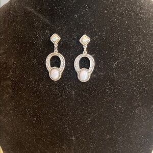 Elegant Silver and Pearl Drop Earrings